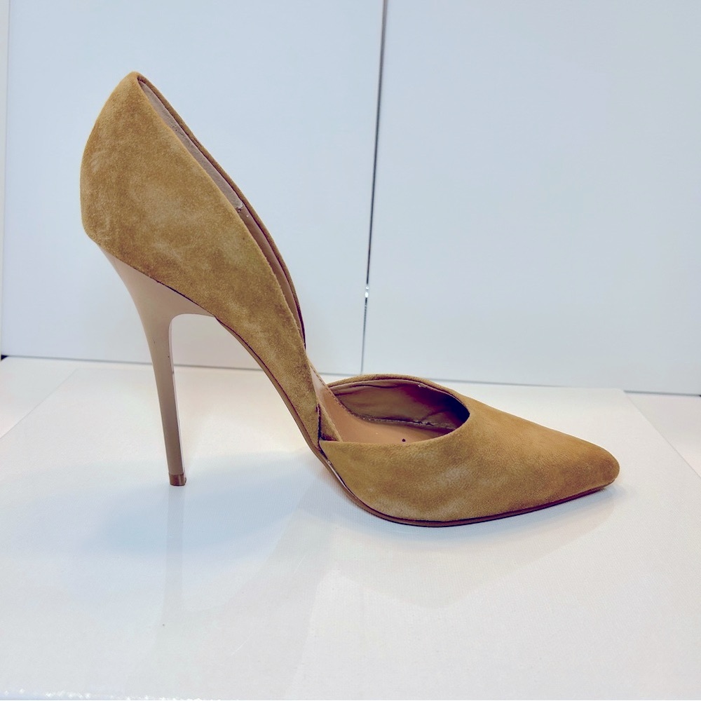 Steve Madden Tan Suede Stiletto Heels with D'Orsay Cut